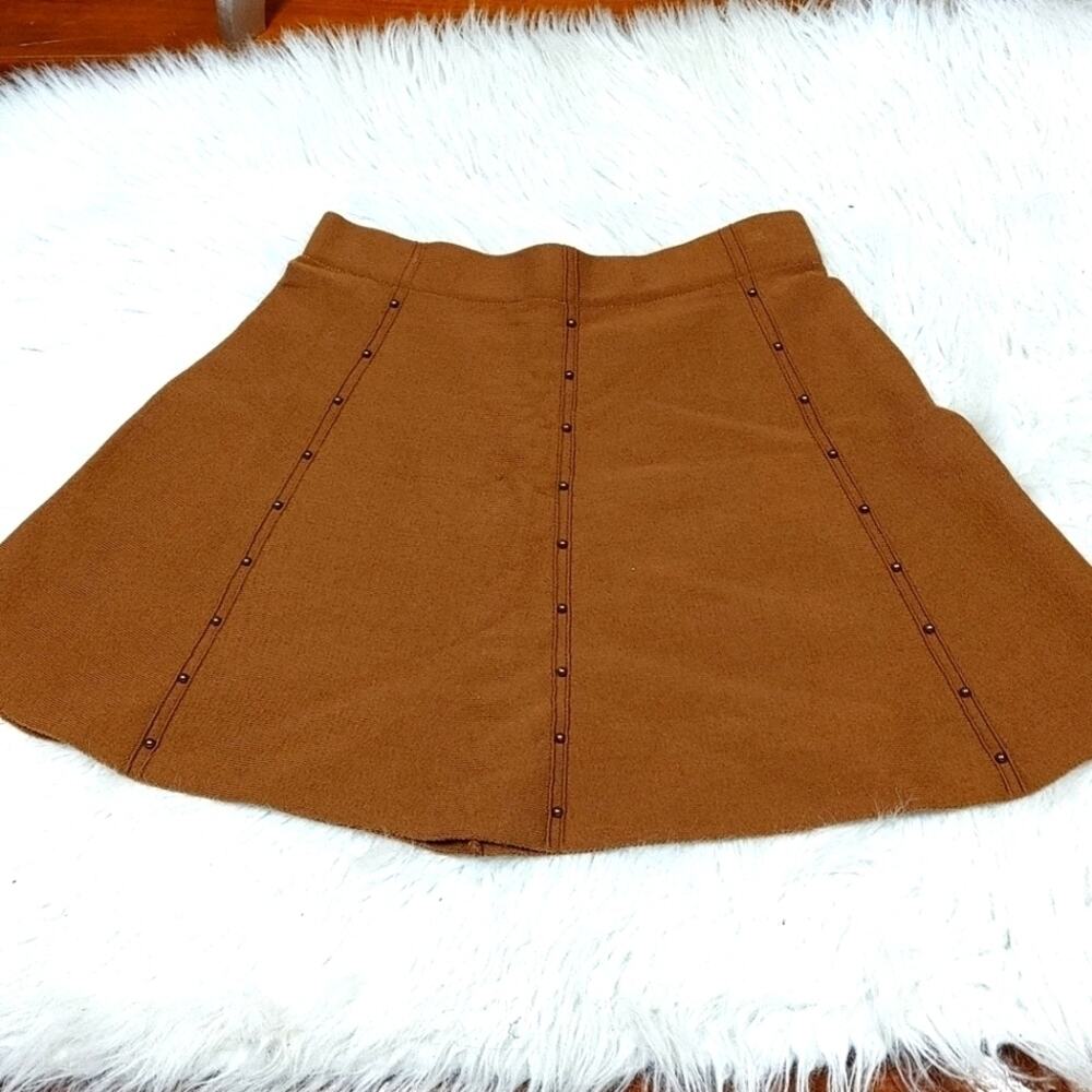 Lush Size Large L Brown Studded Skirt Casual Comfortable Boho Indie Thick Chic
